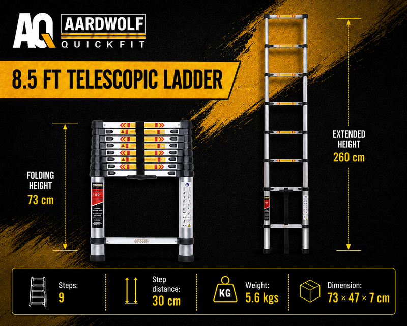 Telescopic ladder 8.5 ft A+ ##8.5 feet